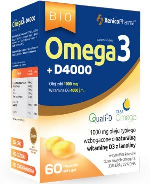 bio Omega3 + D3 4000, 60 kapsułek softgel